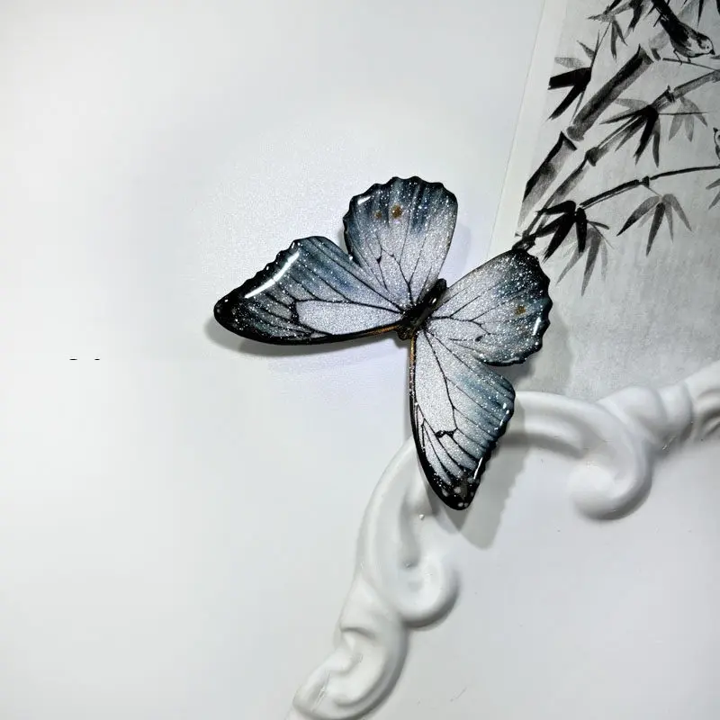 Minimalist Ink-wash Style Butterfly Hair Clip