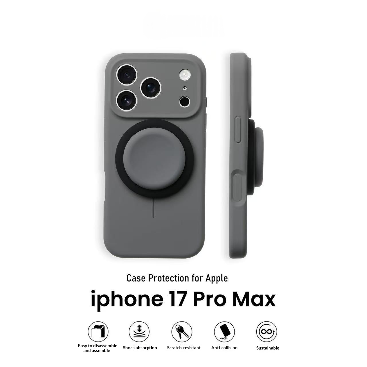 Light Blue Liquid Precise-Hole Magnetic Suction Holder Compatible Phone Case 3