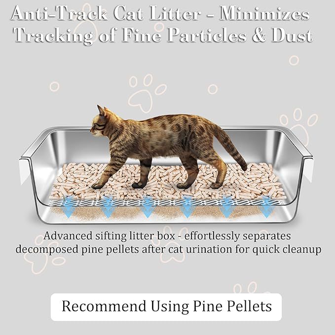 Stainless Steel Filter Cat Litter Box Detachable And Open-style Cat Toilet