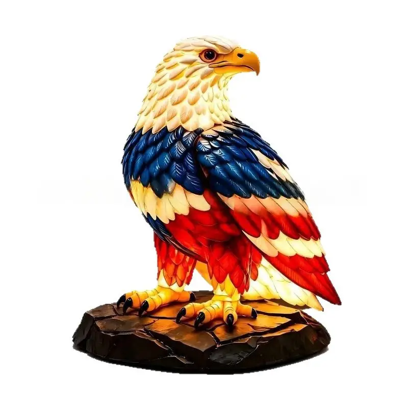 American Flag Color Eagle Table Lamp Eagle