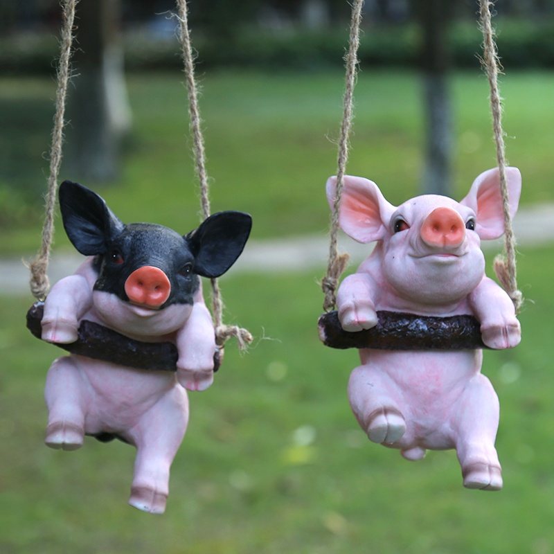 Cute Resin Pig And Koala Pendants For Outdoor Or Garden Decoration