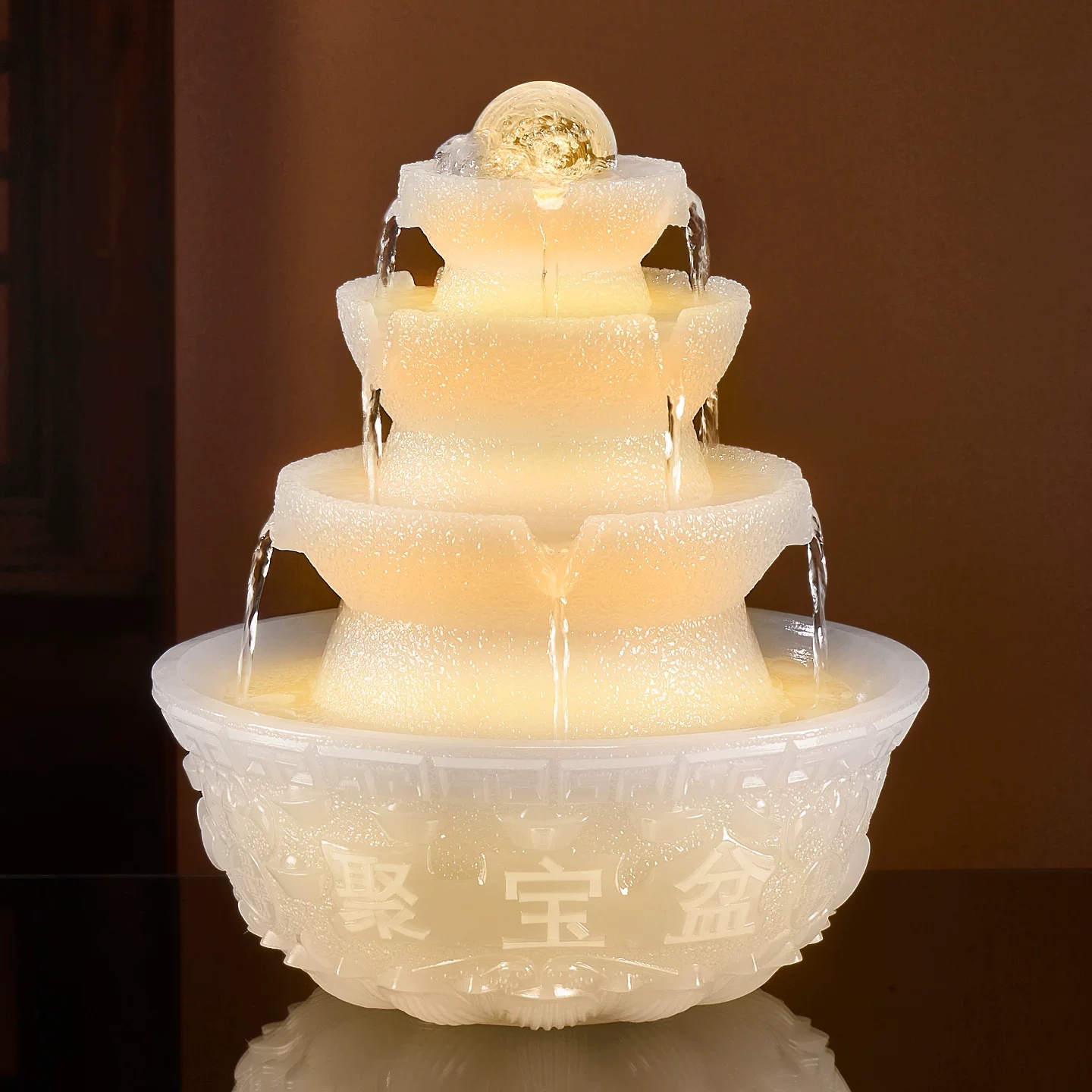Rotating Water Feature Auspicious Fountain Decoration
