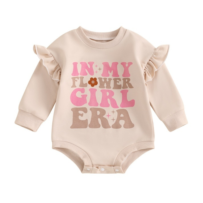 Baby And Toddler Short-sleeve Round-neck Romper With Alphabet Print
