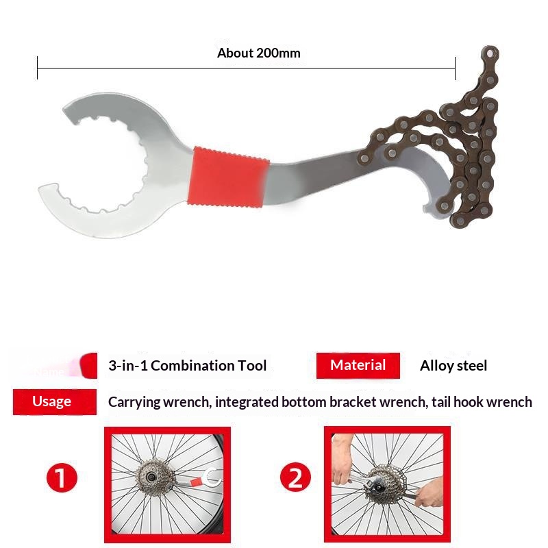 Bicycle Freewheel And Bottom Bracket Removal Wrench Repair Tool Set — foto 6