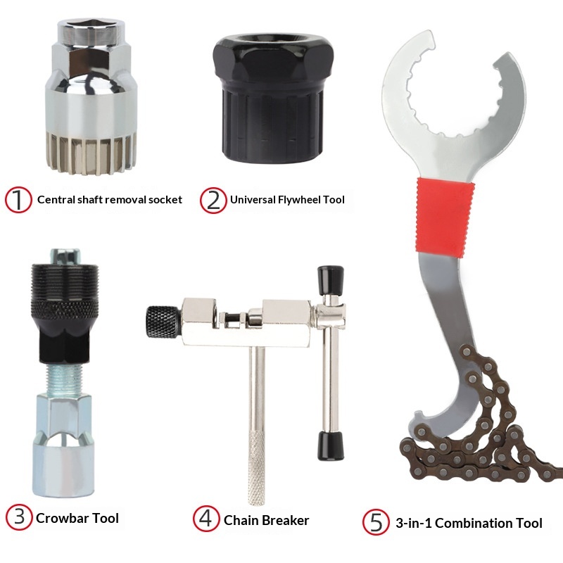 Bicycle Freewheel And Bottom Bracket Removal Wrench Repair Tool Set — foto 5