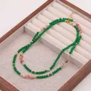 New Chinese-style Green Chalcedony Long Necklace For Women view 4