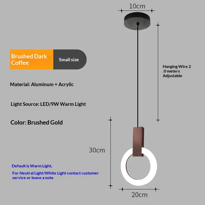 Personalized Single-head Pendant Light For The Master Bedroom