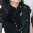 New Chinese-style Green Chalcedony Long Necklace For Women view 5