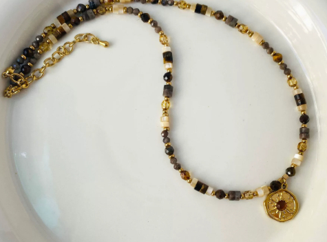 Natural Stone Bead Necklace, picture 2 of 3