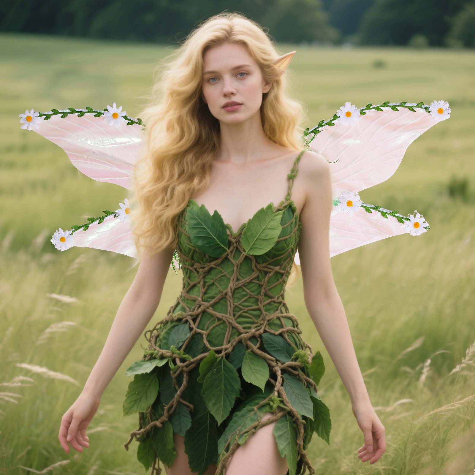 Green Cicada Wings Elf Costume For Halloween And Christmas