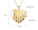 A Personalized Hollowed-out Heart-shaped Diamond Necklace With 4 Diamonds That Can Be Engraved view 4