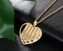 A Personalized Hollowed-out Heart-shaped Diamond Necklace With 4 Diamonds That Can Be Engraved view 5