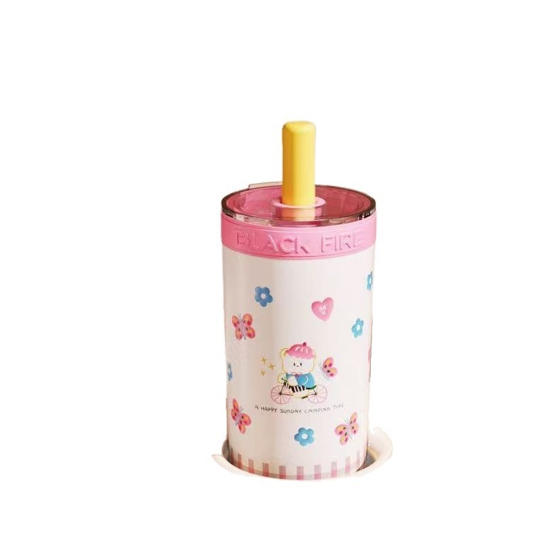 Car Mounted Coffee Cup with Straw - Portable Leak Proof Travel Mug for Auto Drink Holder 5