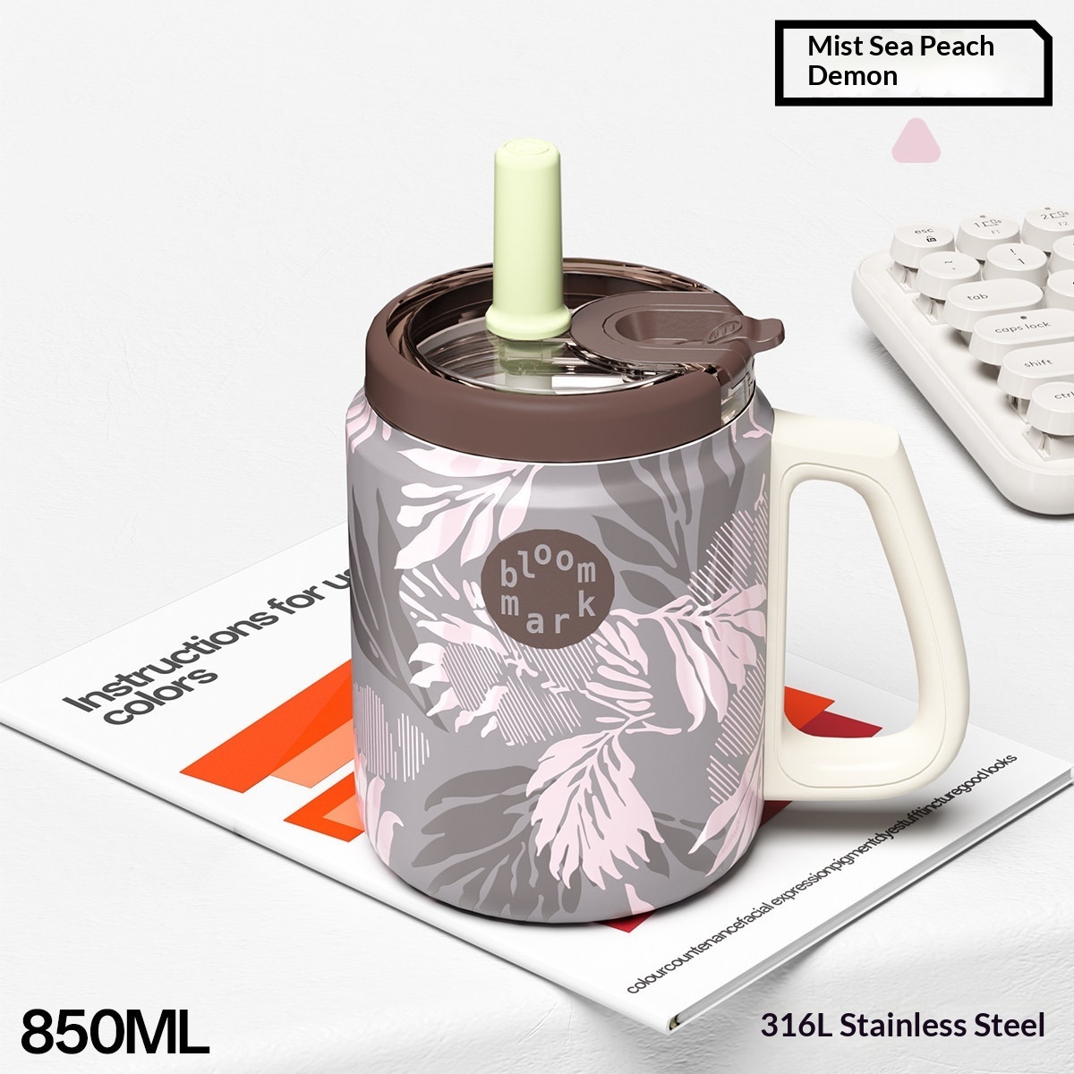 Large-capacity Stainless Steel Straw ThermosMug
