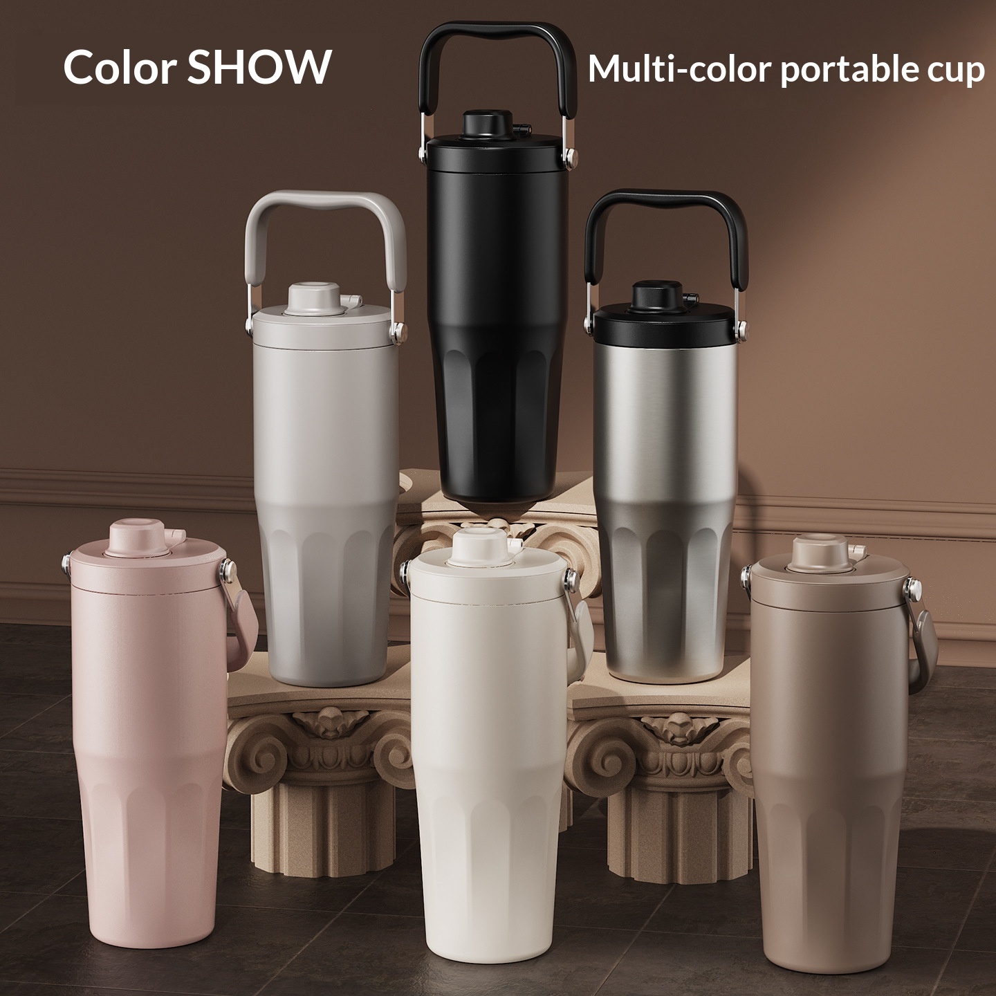 Large-capacity Stainless Steel With Straw For Car Use 7