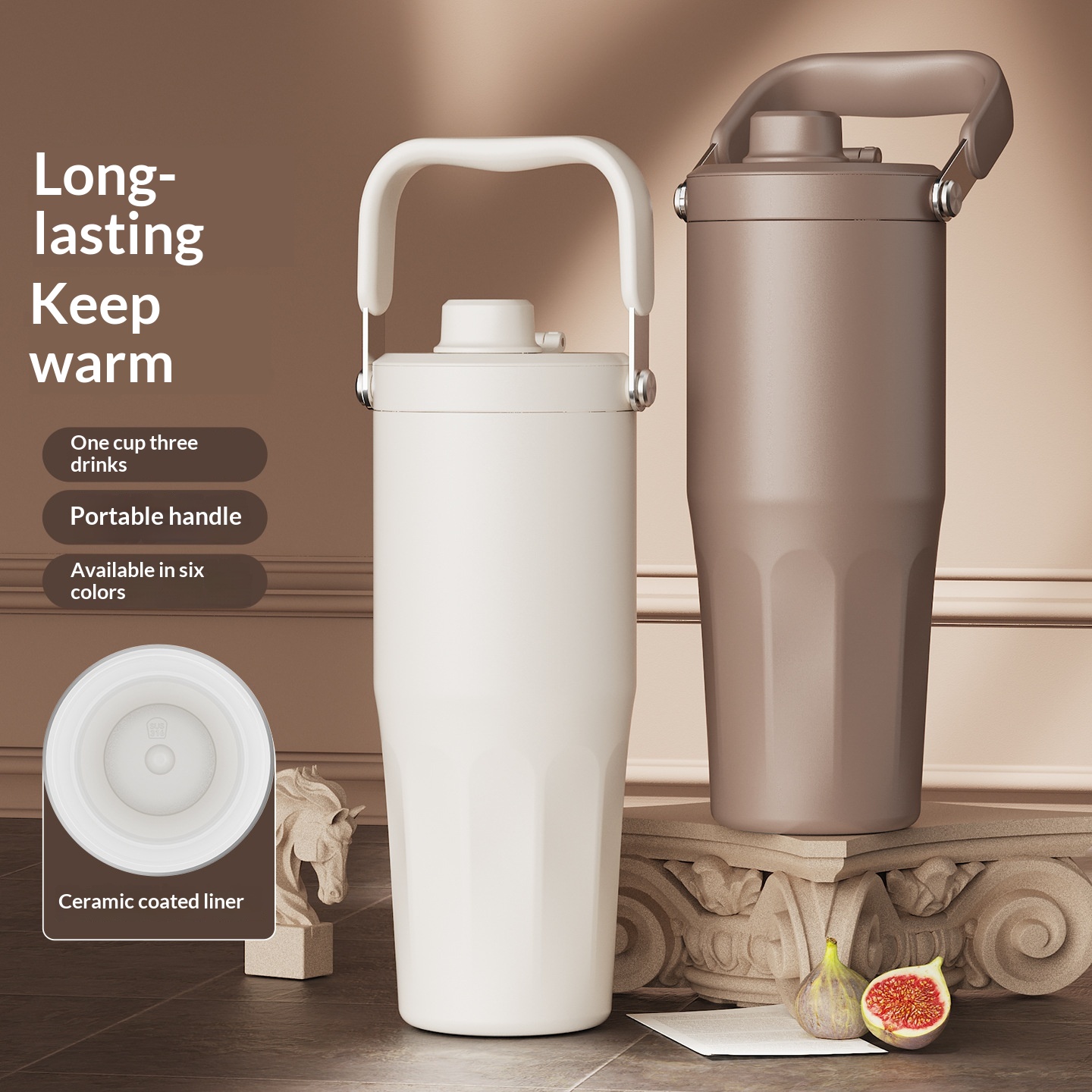 Large-capacity Stainless Steel With Straw For Car Use 2
