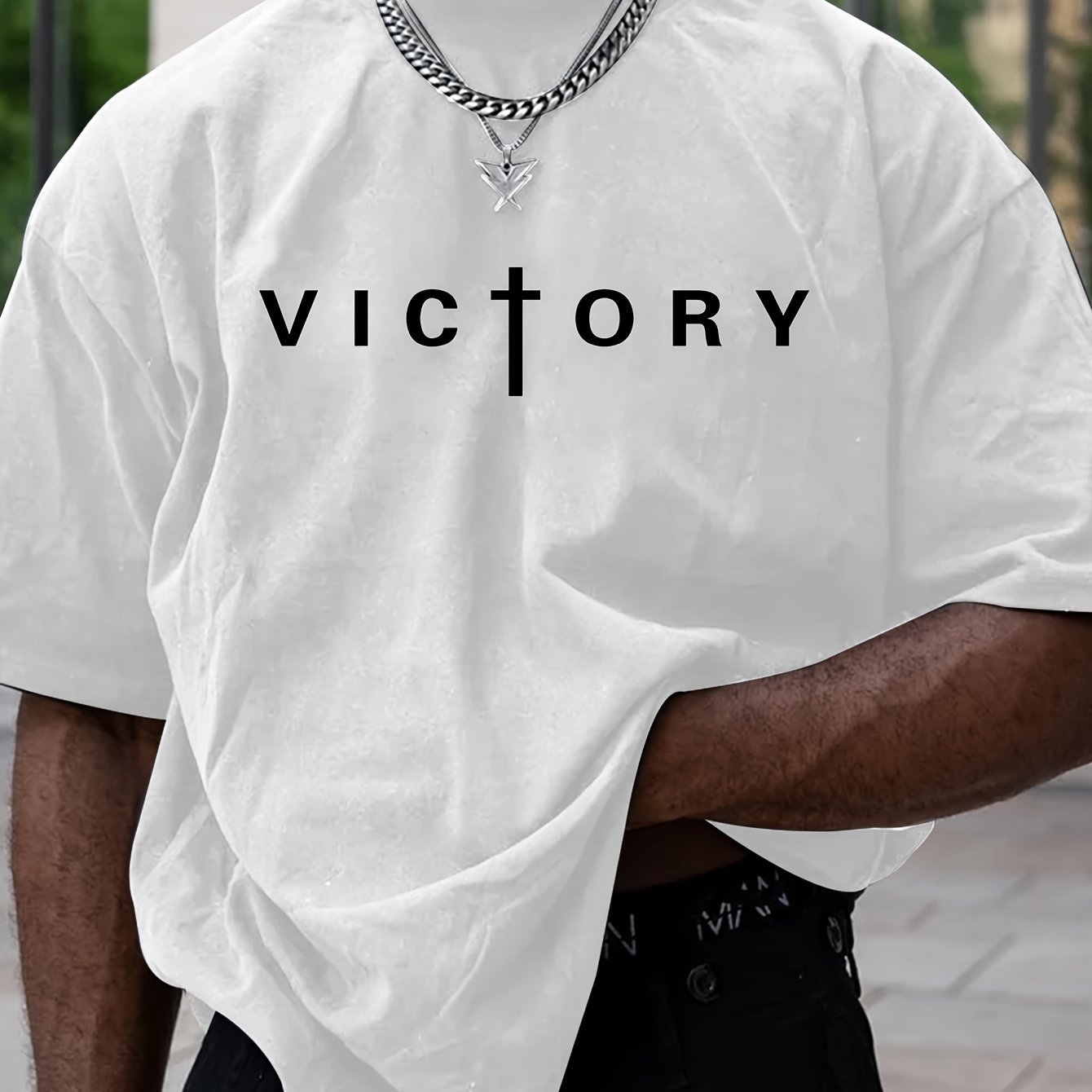 Mens Casual Round-neck Pure Cotton T-shirt Top
