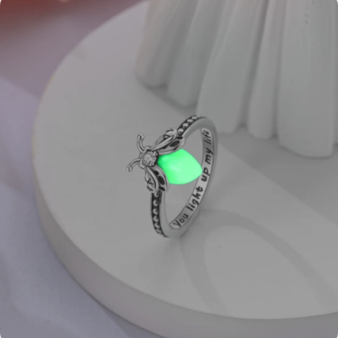 Copper Silver Plated Style Luminous Firefly Ring Insect Bird Series