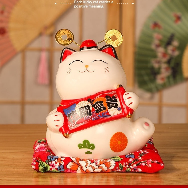 Large Fortune Cat Ornament Money Box