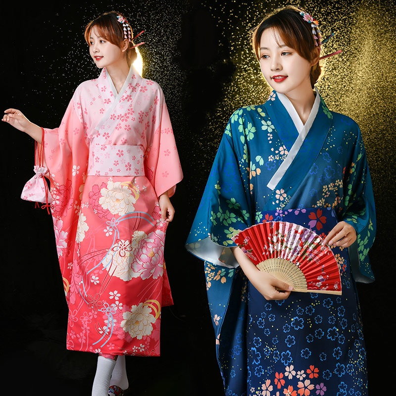 Girl Cosplaying A Traditional Japanese Kimono