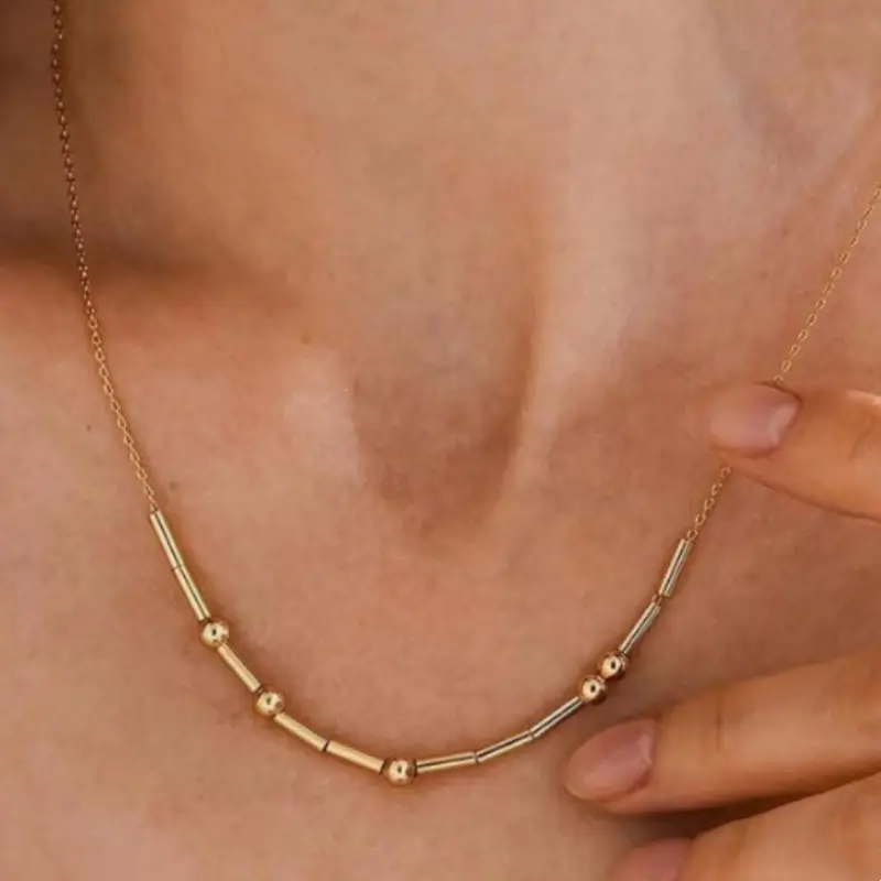 Beaded Clavicle Necklace Chic And Sweet With A Cool Edge