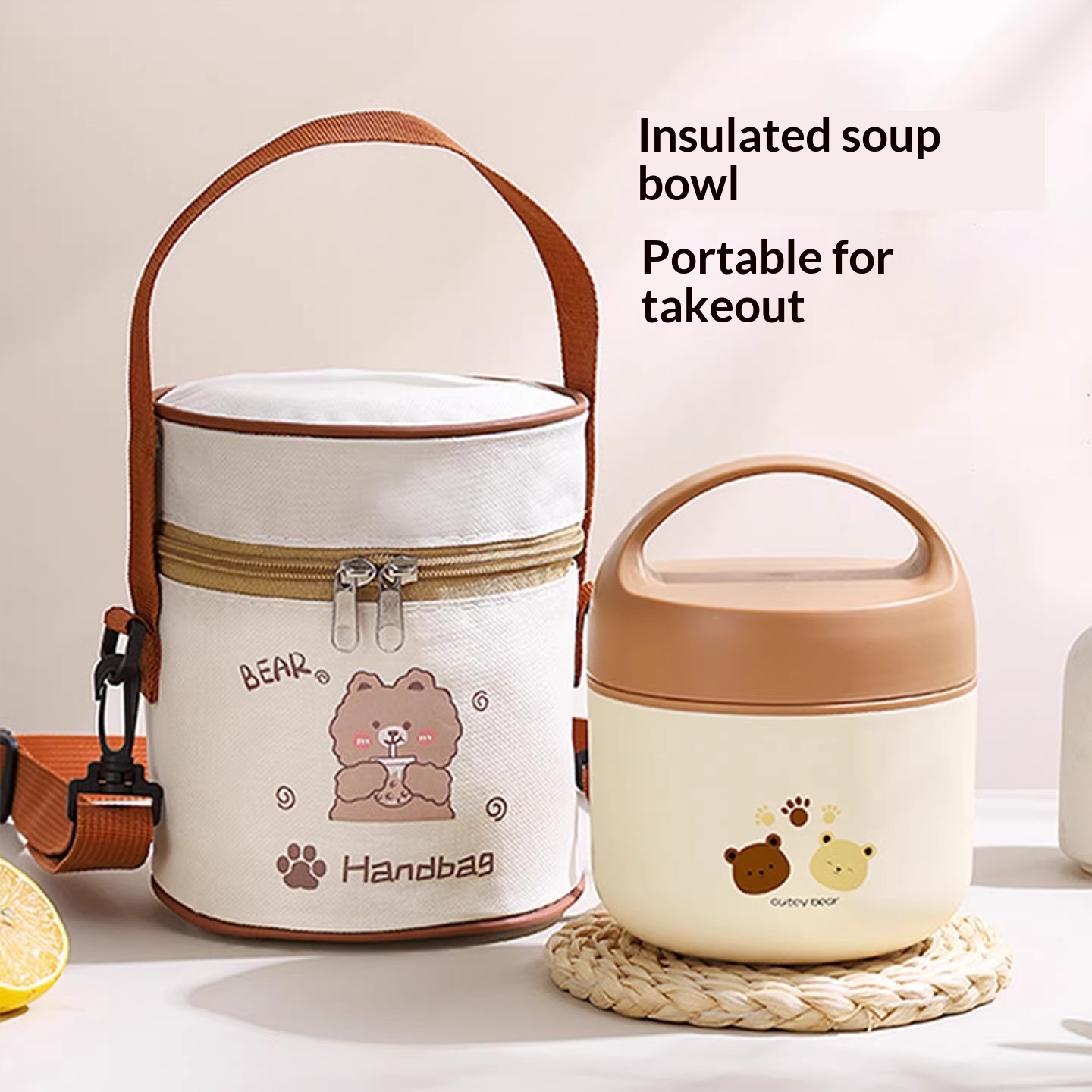 Leak-proof Insulated Soup Container With Carrying Lid Meal Prep Lunch Box