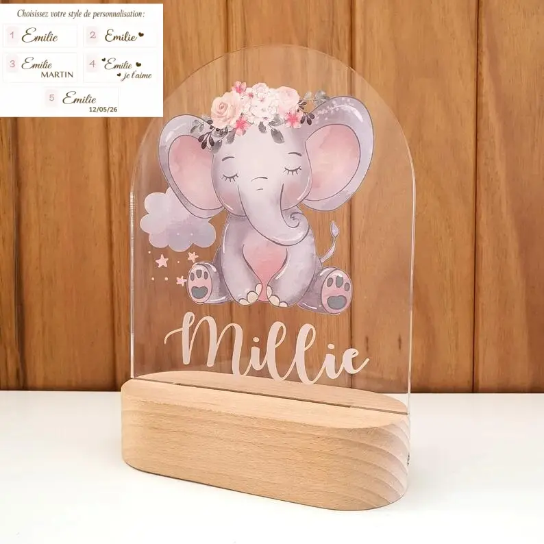 Personalized Colorful Night Light Baby Gift Night Light