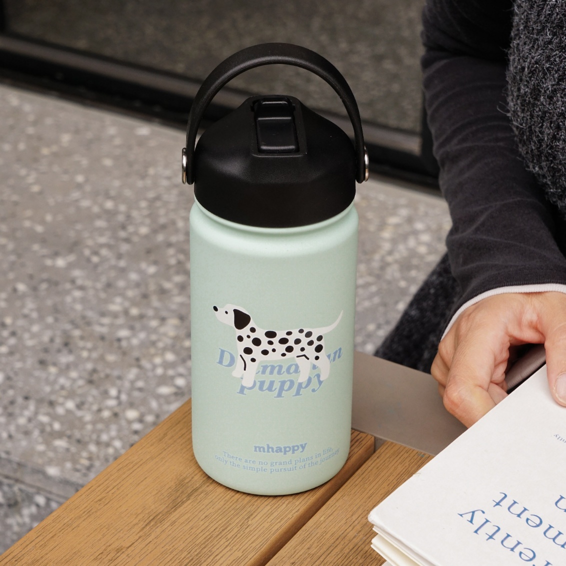 Spotted Puppy Straw Insulated Cup