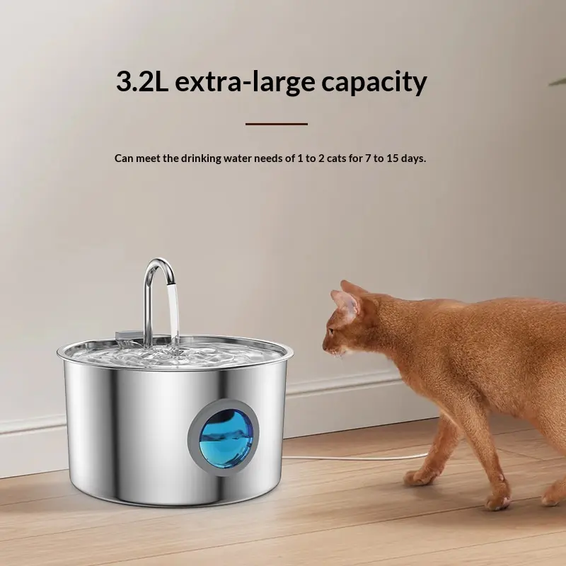 Stainless Steel Automatic Recirculating Cat Water Fountain