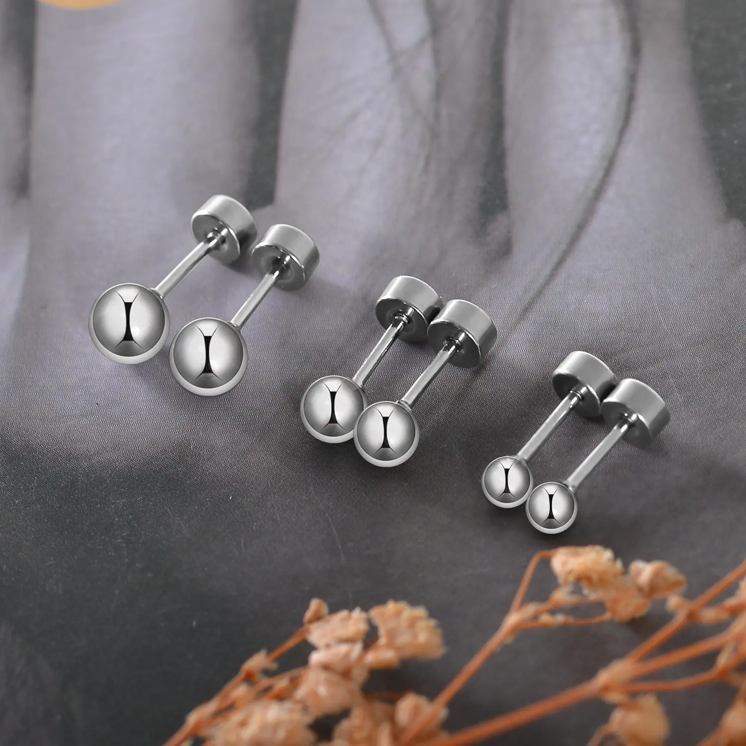 Stainless Steel Platinum Finish Titanium Barbell Round