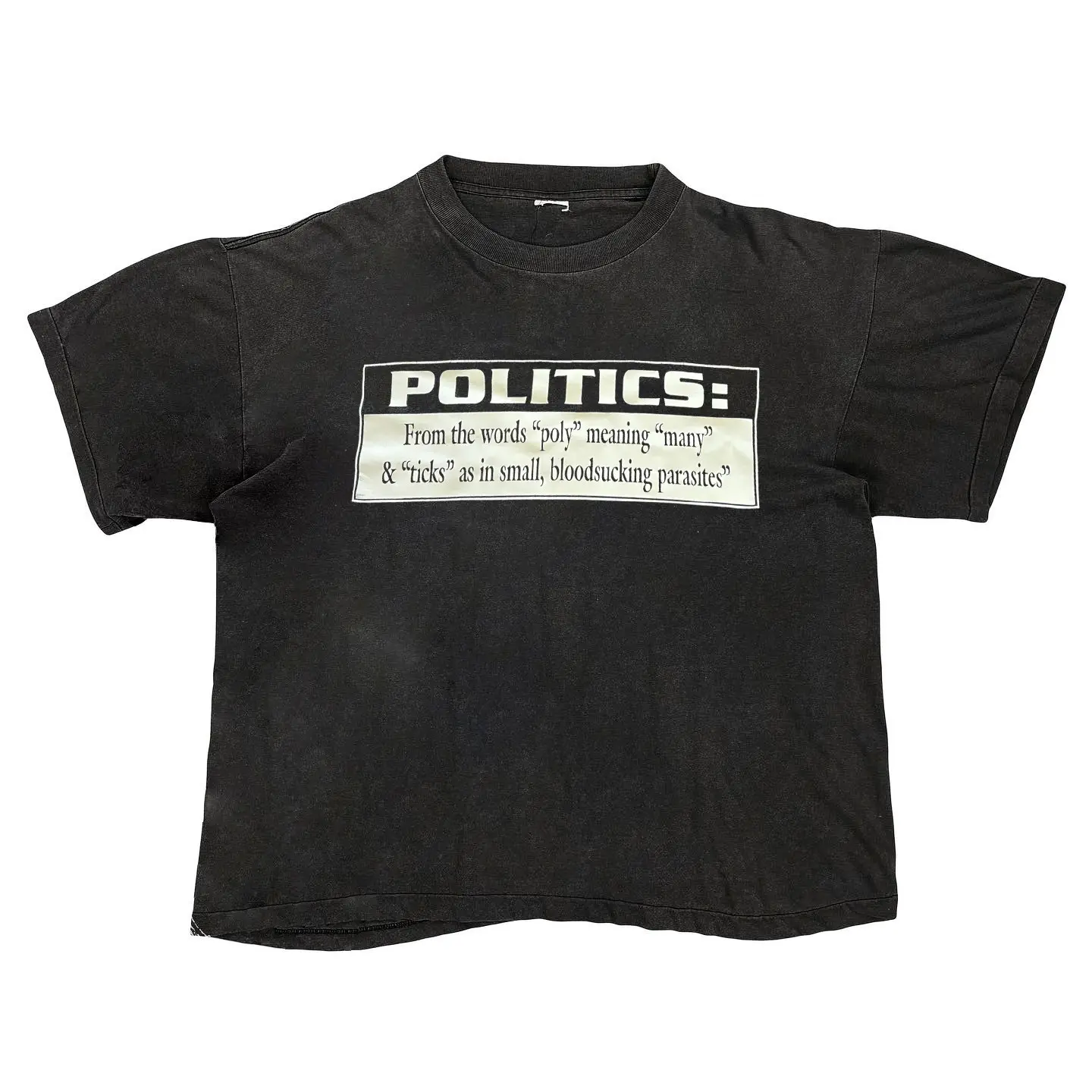 Black Pigment Tattoo Water-washed Ripped Niche Short Sleeve