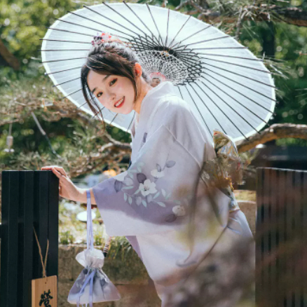 Yukata Inspired Modernized Kimono Authentic One Piece Dress With Cherry Blossoms