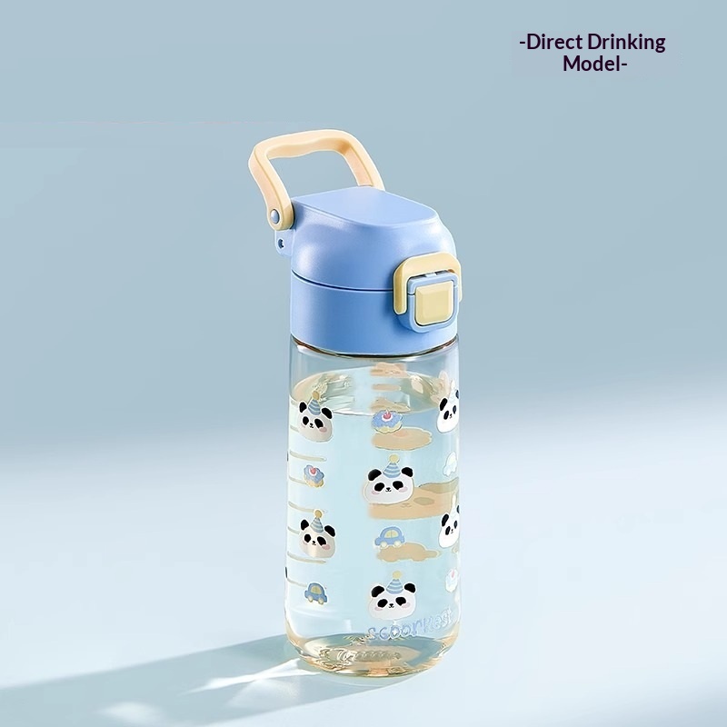 Direct-Drinking Straw Portable Drop-Resistant Childrens Water Bottle