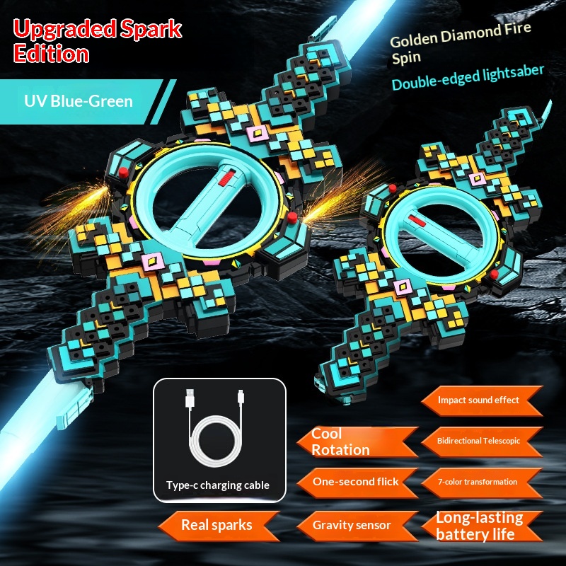 Sparkling Fireblade Dual-Edged Spinning Retractable Toy For Children — foto 9