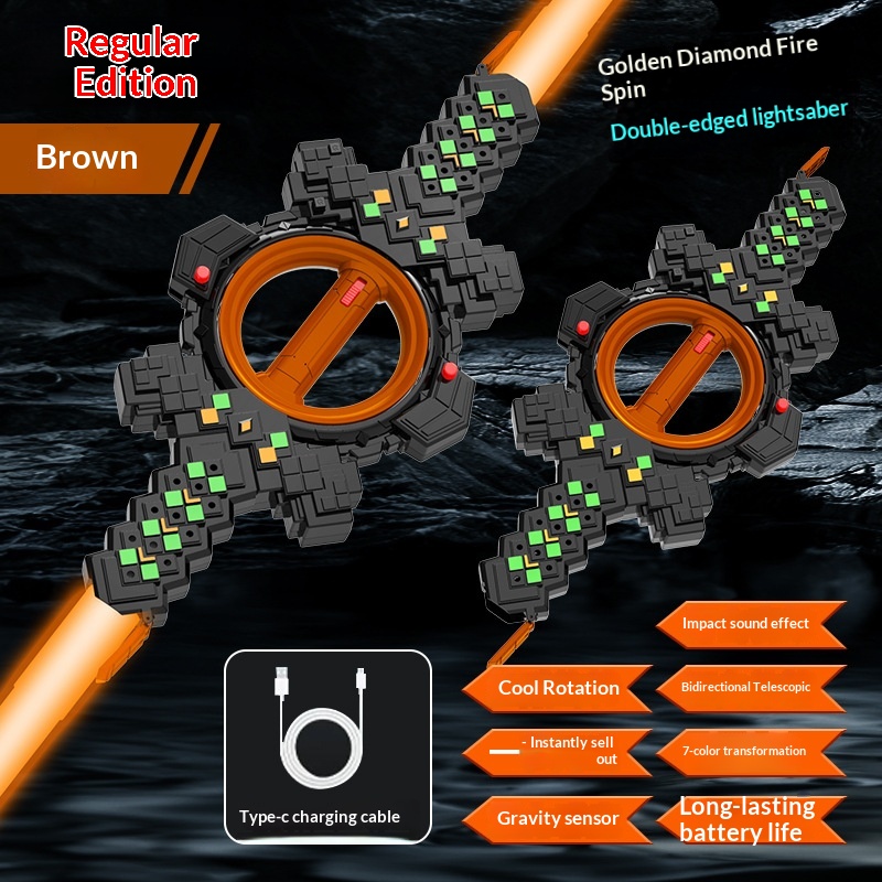 Sparkling Fireblade Dual-Edged Spinning Retractable Toy For Children — foto 5