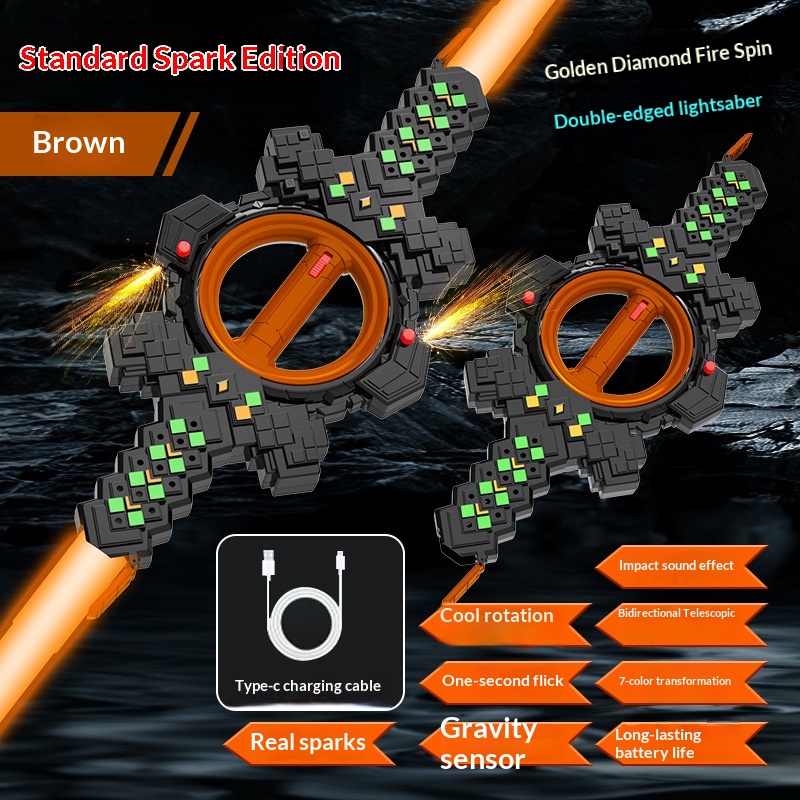 Sparkling Fireblade Dual-Edged Spinning Retractable Toy For Children — foto 3