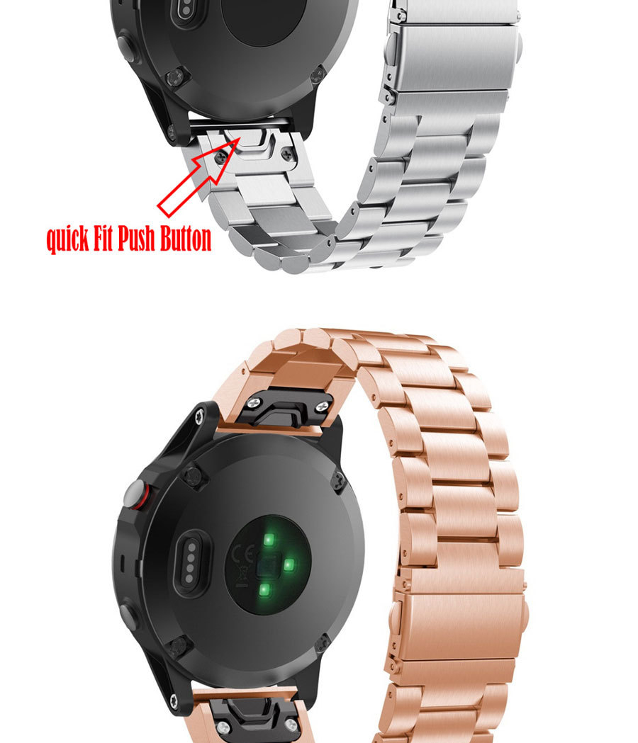 Quick-release Three-link Metal Watch Strap
