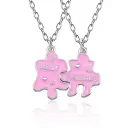 Korean-style Puzzle Alphabet Patchwork Pendant Necklace view 5