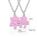 Korean-style Puzzle Alphabet Patchwork Pendant Necklace view 2