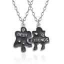 Korean-style Puzzle Alphabet Patchwork Pendant Necklace view 6