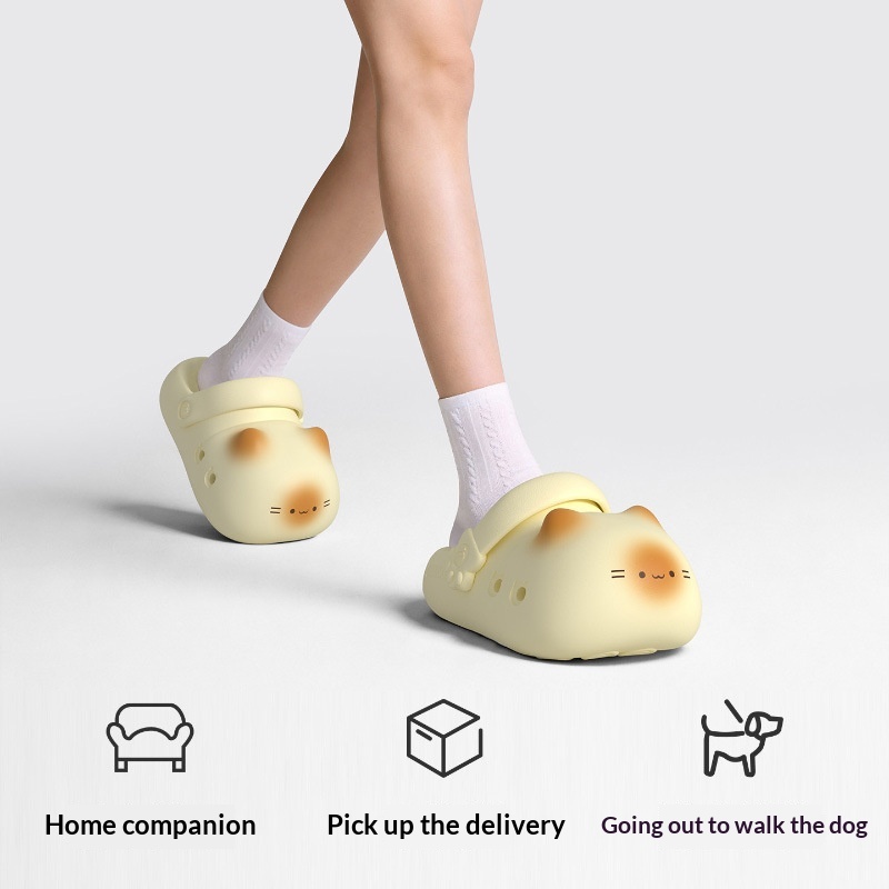 New Cute Cat-claw Mule Sandals For Women New Style With A Thick Sole