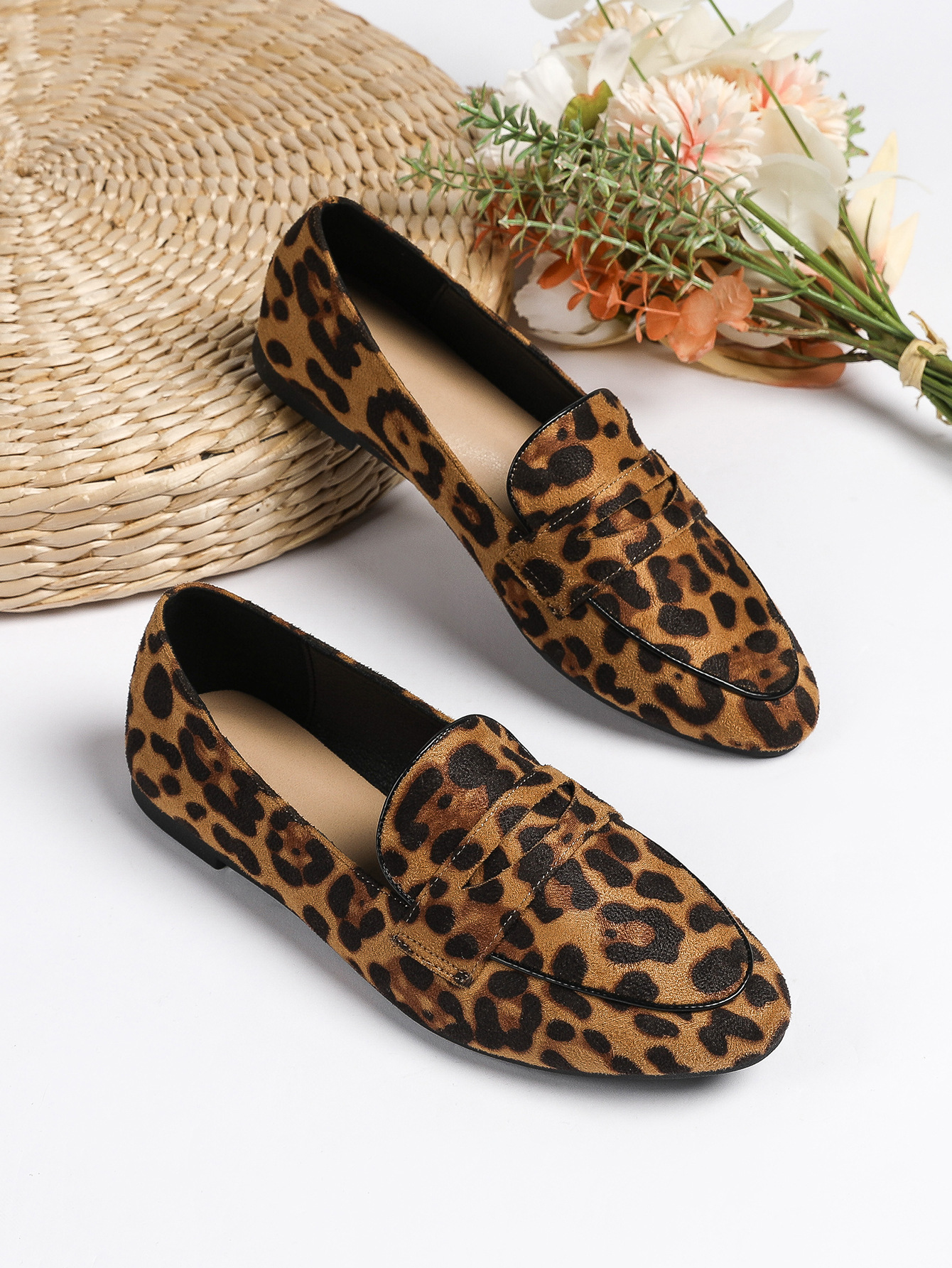 Suede Round-Toe Flat Pumps, picture 2 of 3