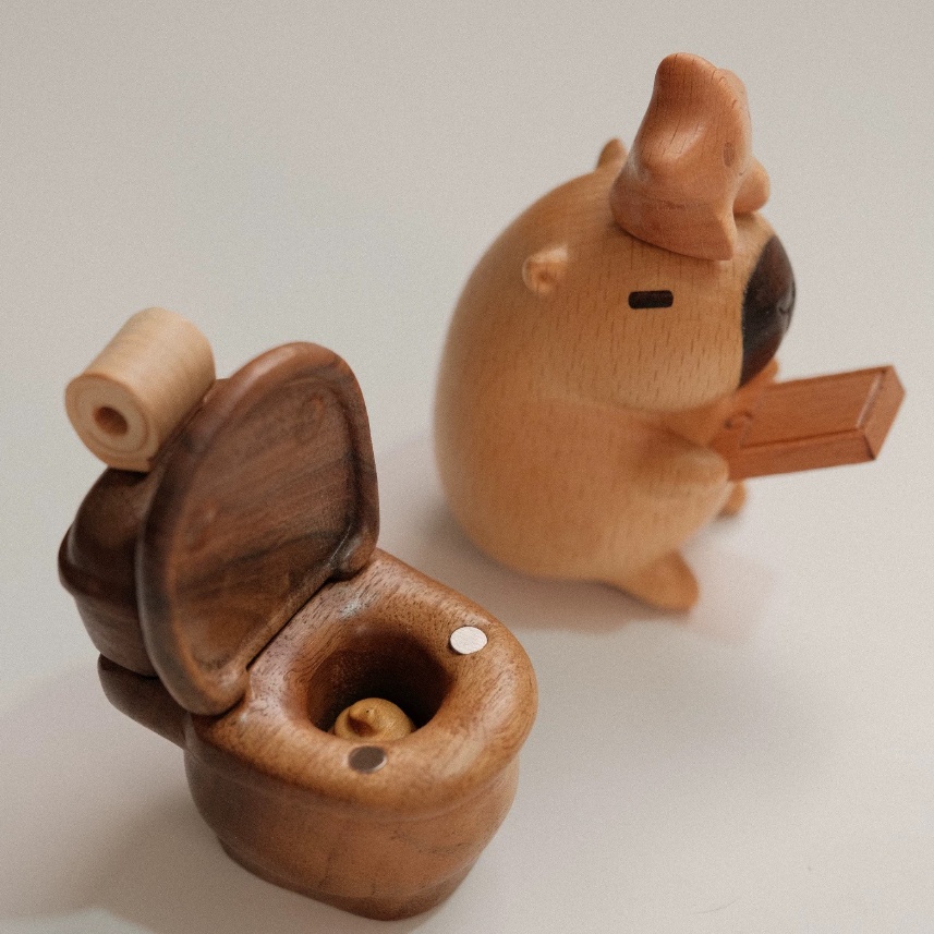 Kapi Creative Bara Solid Wood Capybara Magnetic Ornament
