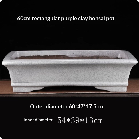 Purple Clay Flower Pot Rectangular Bonsai Special Pot Pottery