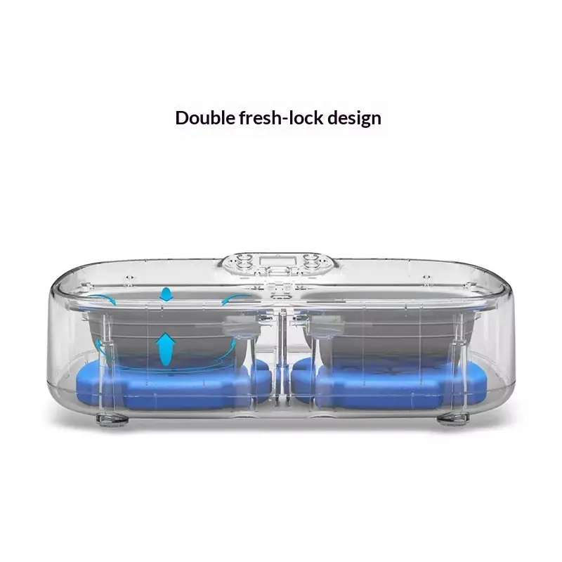 Smart Automatic Dual-Feeding Pet Feeder With Timer