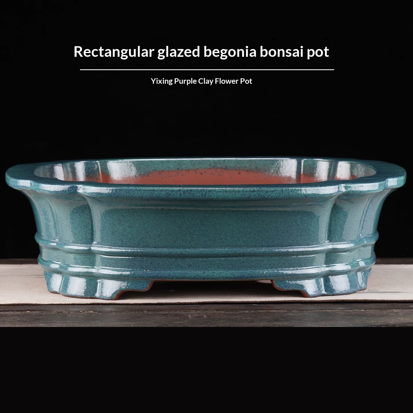 Purple Clay Flower Pot Rectangular Bonsai Special Pot Pottery