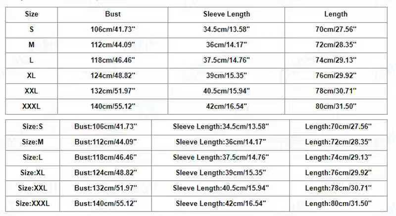 Size chart