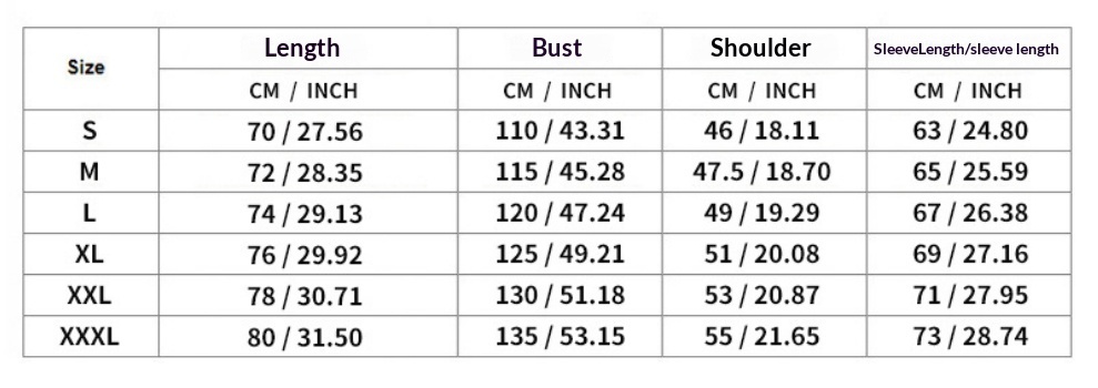 Size chart