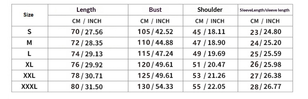 Size chart