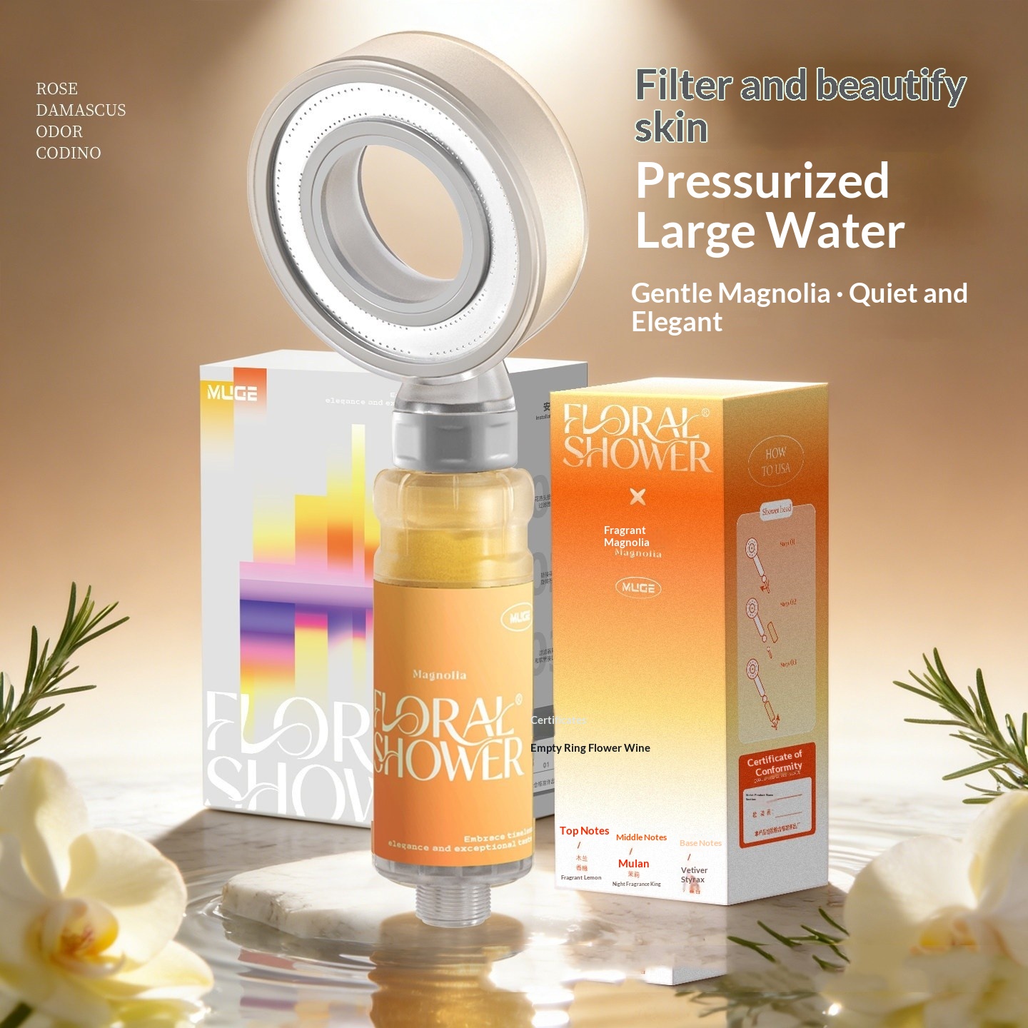 Aromatherapy Shower Pressurized Showerhead Filter 6